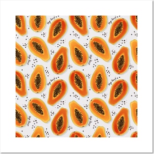 Hiya Papaya Pattern Posters and Art